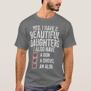 Camiseta Sim Tenho 2 Filhas Lindas Pai Sarcástico Gif