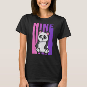 Camiseta Sim, tenho 9 anos, Panda, a 9ª parte de aniversári