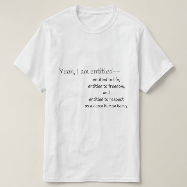 Camiseta Sim, Tenho Direito (Frente do Design)