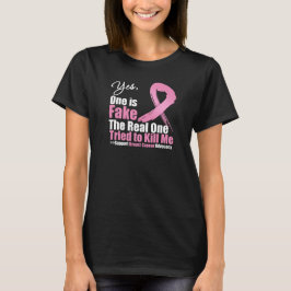 Camiseta Sim Um é Falso Cancer da Mama