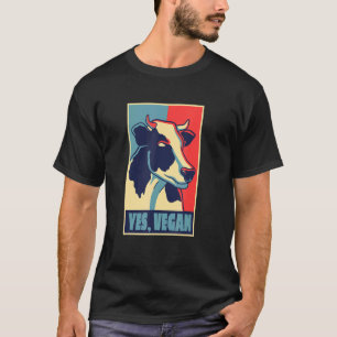 Camiseta Sim Vegan Pop Poster de Vaca Vaca Vaca Retrato Ani