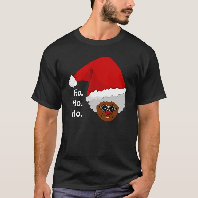 Camiseta Sim, Virgínia, há um Papai Noel preto (Frente)