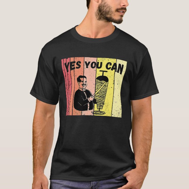 Camiseta Sim, você pode vintar retro doador kebab foodie (Frente)