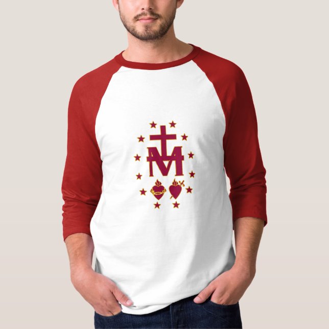 Camiseta Simbolismo abençoado da Virgem Maria (Frente)
