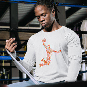 Camiseta Simbolismo do Jogador de Basquete Derrubando a Bol
