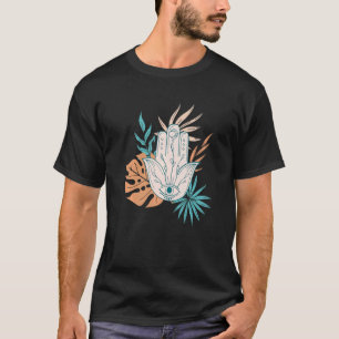 Camiseta Símbolo Abstrato de Yoga Hamsa Mandala Om Com Trop