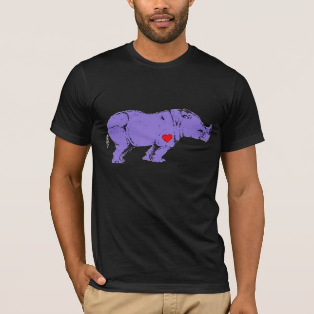 Camiseta Símbolo adiantado do activismo do rinoceronte roxo (Frente)