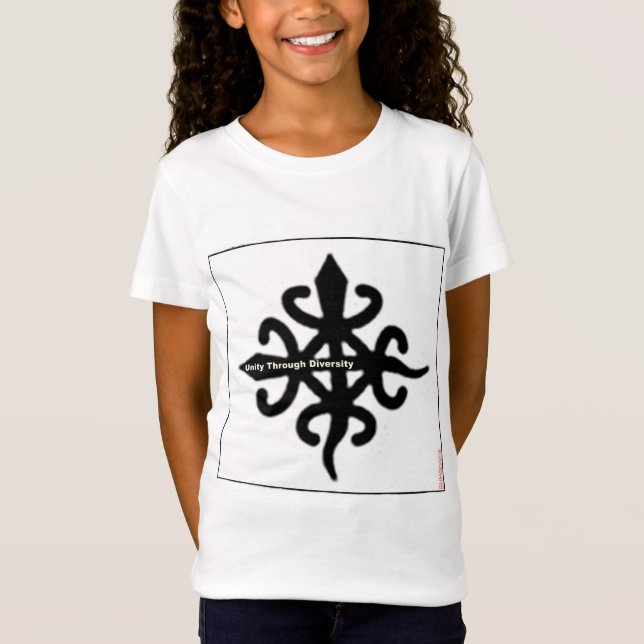 Camiseta Símbolo Africano Adinkra: Unidade através da Diver (Frente)