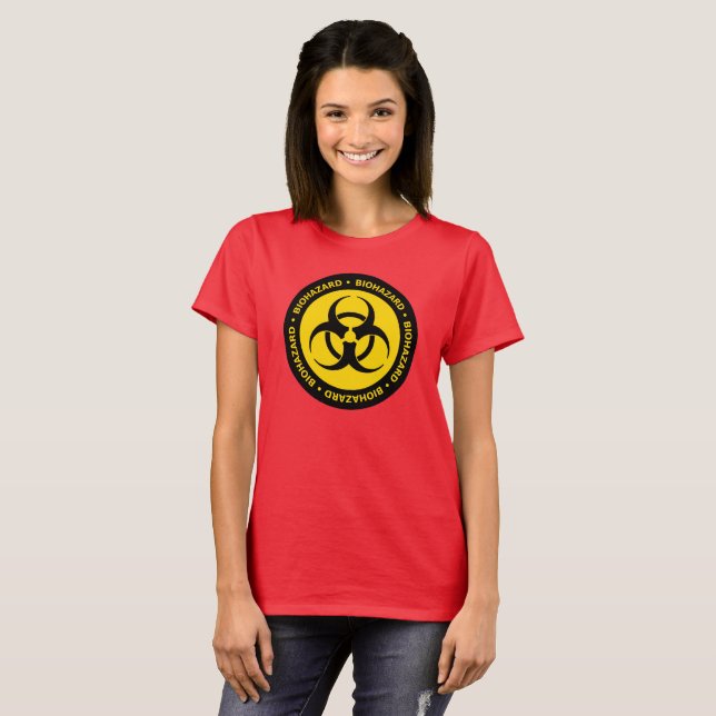Camiseta Símbolo Amarelo de Biorisco T-Shirt (Frente Completa)