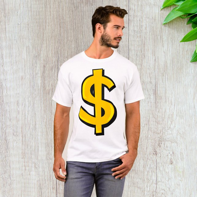Camiseta Símbolo amarelo de dólar (Criador carregado)