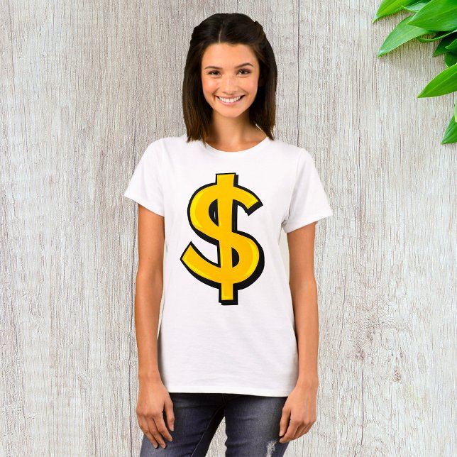 Camiseta Símbolo amarelo de dólar (Criador carregado)