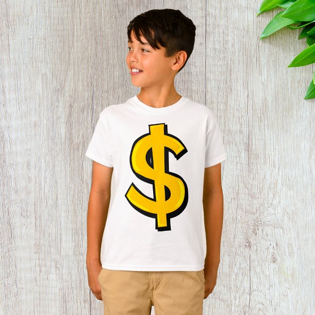 Camiseta Símbolo amarelo de dólar (Criador carregado)