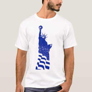 Camiseta Símbolo Americano da Estátua Azul da Liberdade