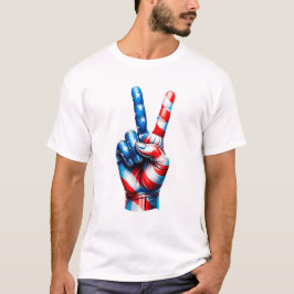 Camiseta Símbolo americano de paz Sinal americano Patriótic