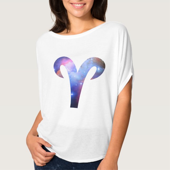 Camiseta Símbolo Aries - Círculo Fluido Superior (Frente)
