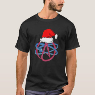 Camiseta Símbolo ateu logotipo científico Santa Chapéu