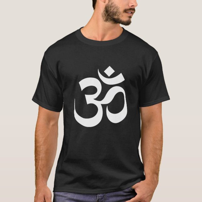 Camiseta Símbolo Aum Meditação Yoga Men Mulheres Professora (Frente)