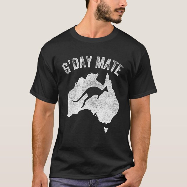 Camiseta Símbolo australiano GDay Mate Kangaroo (Frente)