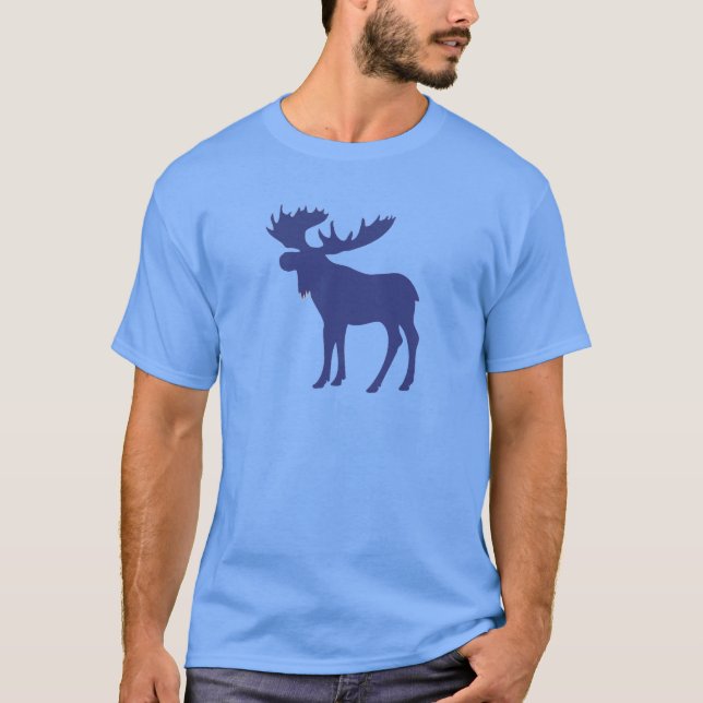 Camiseta Símbolo azul simples dos alces (Frente)