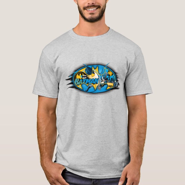 Camiseta Símbolo Batman | Logotipo de colagem clássico (Frente)