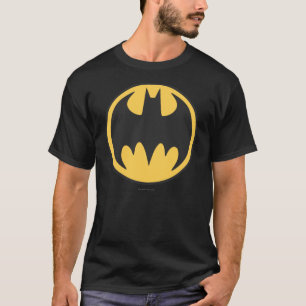 Camiseta Símbolo Batman   Logotipo do círculo amarelo escur