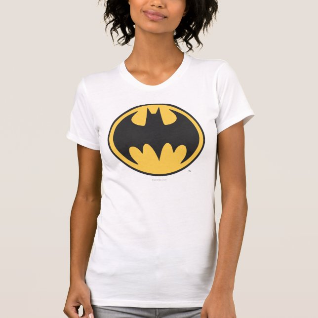 Camiseta Símbolo Batman | Logotipo do círculo amarelo escur (Frente)
