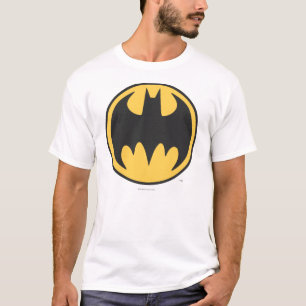 Camiseta Símbolo Batman   Logotipo do círculo amarelo escur