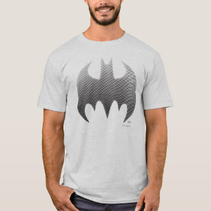 Camiseta Símbolo Batman   Logotipo preto e branco esmaecid