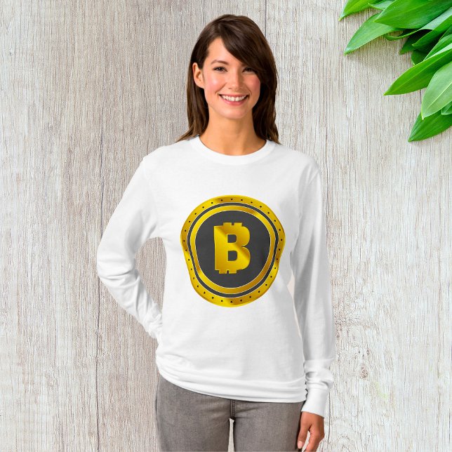Camiseta Símbolo Bitcoin Dourado Moeda Digital (Criador carregado)
