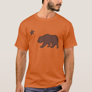 Camiseta Símbolo cara do urso laranja castanho da Califórni