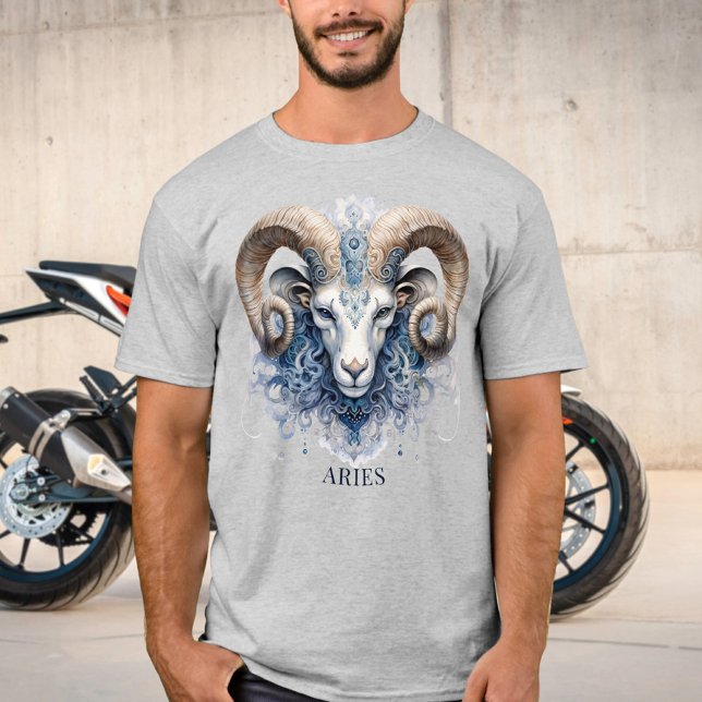 Camiseta Símbolo Celestial Ram Fantasy Aries Mens (Criador carregado)