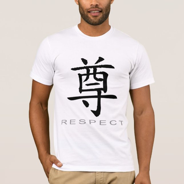 Camiseta Símbolo chinês para o respeito (Frente)