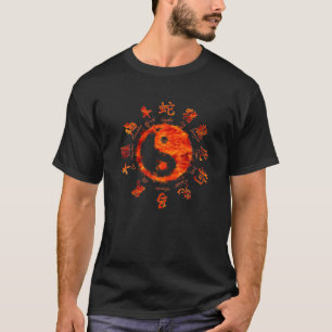 Camiseta Símbolo chinês Zodiak Chart Yin Yang - Tai Chi Q