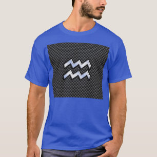Camiseta Símbolo Cromo Aquário Zodíaco Estilos de Fibra 