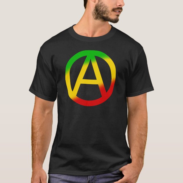 Camiseta Símbolo da anarquia de Rasta (Frente)