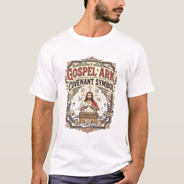 Camiseta Símbolo da Arca da Aliança do Evangelho Jesus Arca (Frente)