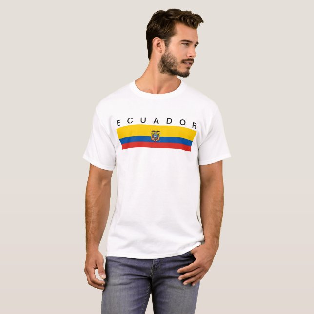 Camiseta Símbolo da bandeira de país de Equador por muito (Frente Completa)
