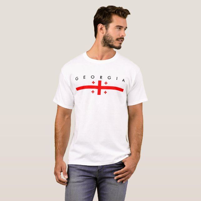Camiseta símbolo da bandeira de país de Geórgia (Frente Completa)