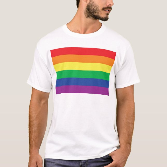 Camiseta Símbolo da bandeira do orgulho gay da liberdade do (Frente)