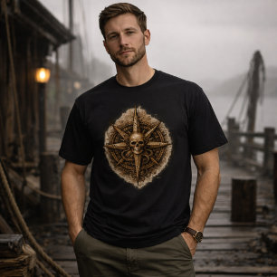 Camiseta Símbolo da Bússola Amaldiçoada Pirata
