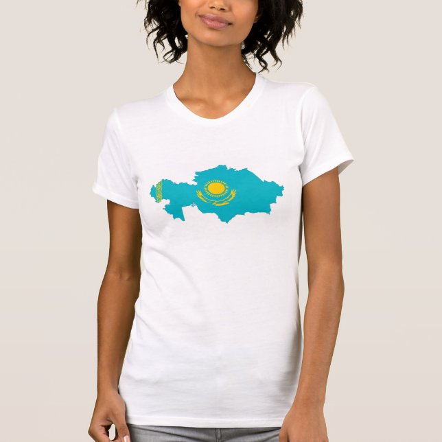 Camiseta símbolo da forma do mapa da bandeira de país de (Frente)