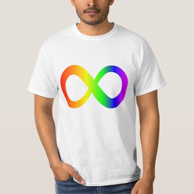 Camiseta Símbolo da infinidade do arco-íris da consciência (Frente)