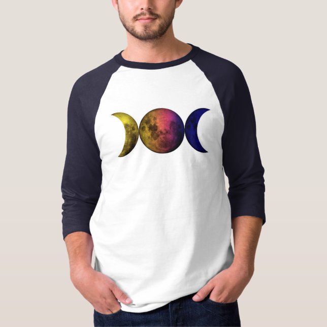 Camiseta Símbolo da lua da deusa tripla (Frente)
