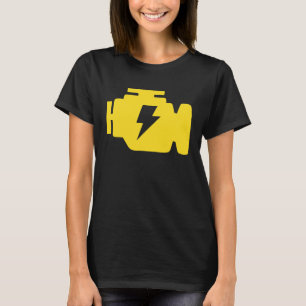Camiseta Símbolo da Luz de Verificação do Motor Mecânico de