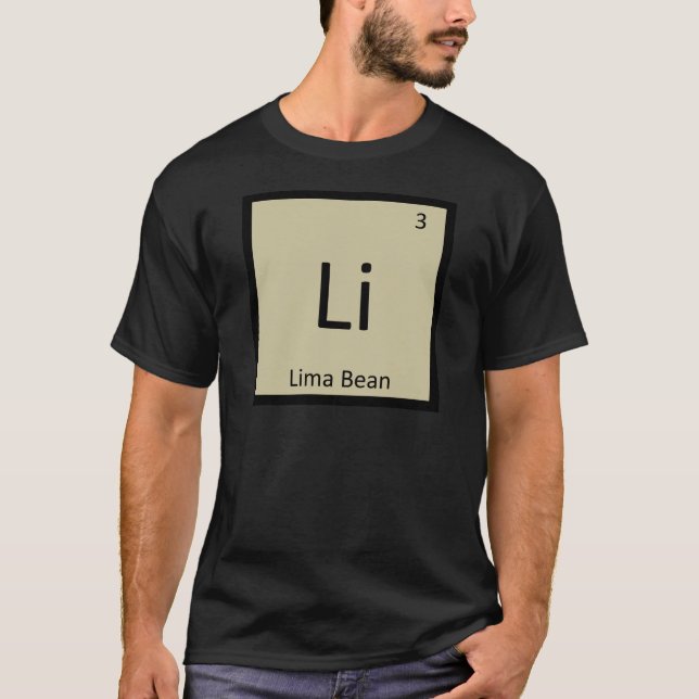 Camiseta Símbolo da mesa periódica da química de Li - de (Frente)