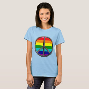 Camiseta Símbolo da Paz do Arco-íris Orgulho LGBTQ