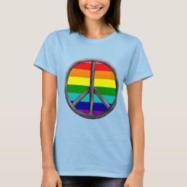 Camiseta Símbolo da Paz do Arco-íris Orgulho LGBTQ