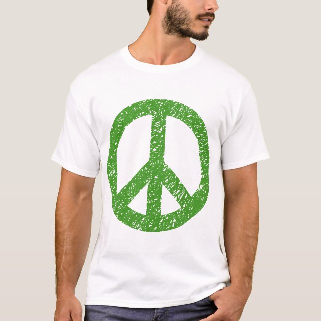 Camiseta Símbolo da Paz Rabiscado - Abacate (Frente)