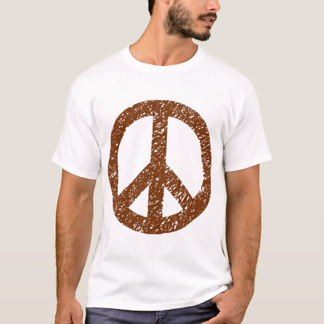 Camiseta Símbolo da Paz Rabiscado - Noz (Frente)