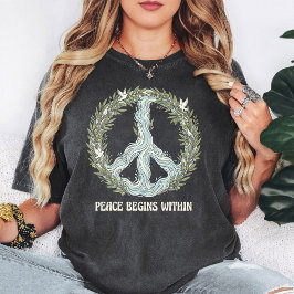 Camiseta Símbolo da Paz Ramos de Oliveira Pombas Paz Interi